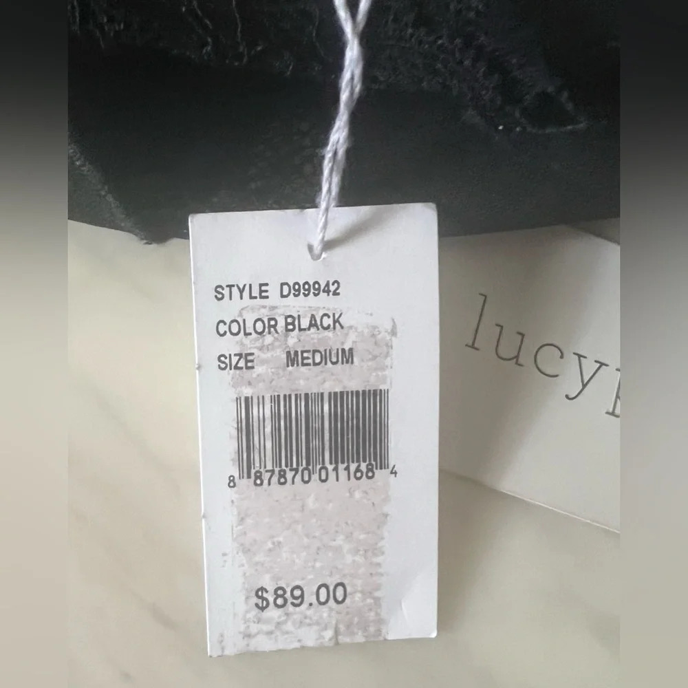 Lucy Paris Black Lace Trim Bodycon Mini Dress Medium NWT $89 Sleeveless - Picture 6 of 8